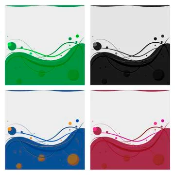 Abstract color wave on a white background with design elements. 스톡 일러스트