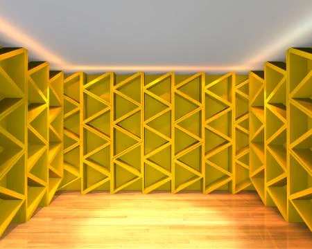 Abstract color yellow wall interior design Stock Illustration