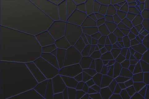 Abstract colored 3d voronoi grate on black background Ilustración de archivo