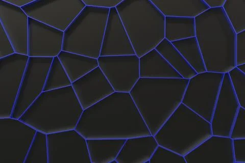 Abstract colored 3d voronoi grate on black background Ilustración de archivo