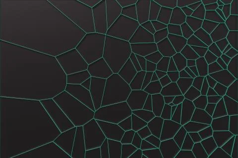Abstract colored 3d voronoi grate on black background Ilustración de archivo