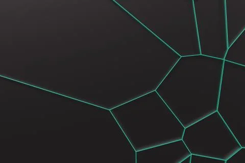 Abstract colored 3d voronoi grate on black background Stock Illustration