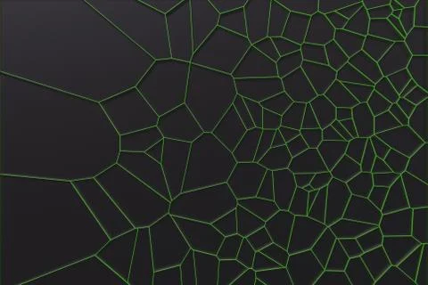 Abstract colored 3d voronoi grate on black background Ilustración de archivo
