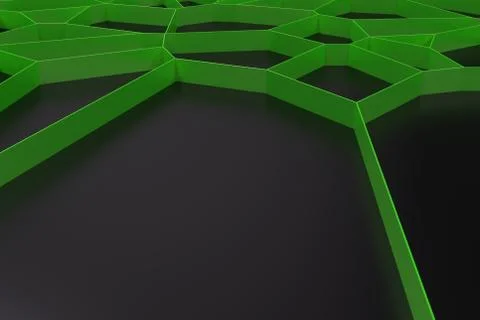 Abstract colored 3d voronoi grate on black background Ilustración de archivo