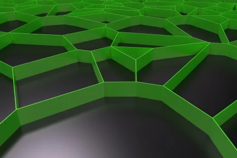 Abstract colored 3d voronoi grate on black background Ilustración de archivo