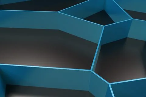 Abstract colored 3d voronoi grate on black background Ilustración de archivo