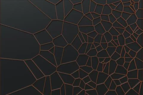 Abstract colored 3d voronoi grate on black background Ilustración de archivo