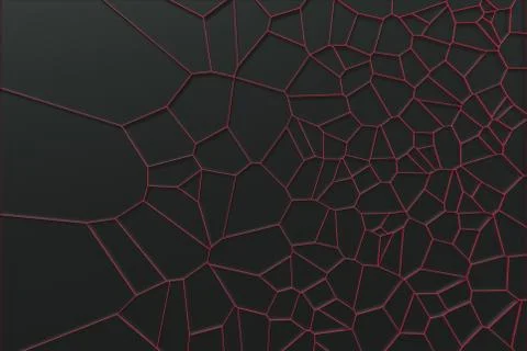 Abstract colored 3d voronoi grate on black background Ilustración de archivo