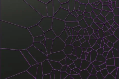 Abstract colored 3d voronoi grate on black background Ilustración de archivo