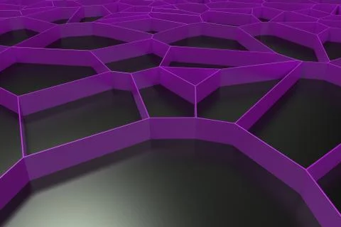 Abstract colored 3d voronoi grate on black background Ilustración de archivo