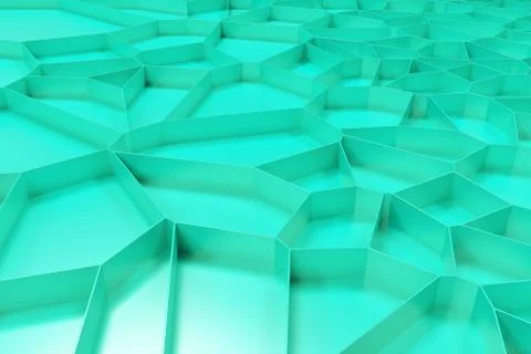 Abstract colored 3d voronoi grate on colored background Ilustración de archivo
