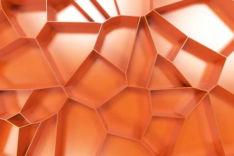 Abstract colored 3d voronoi grate on colored background Ilustración de archivo