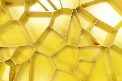 Abstract colored 3d voronoi grate on colored background Ilustración de archivo
