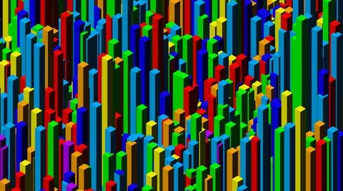 Abstract colored background 3d. Multicolor lines and shapes on an empty black 스톡 일러스트