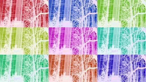 Abstract Colored Background With House At Various Color Filters Stock Footage 91251575