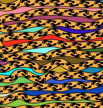 Abstract colored background image of chain steps with footprint Stock Illustration