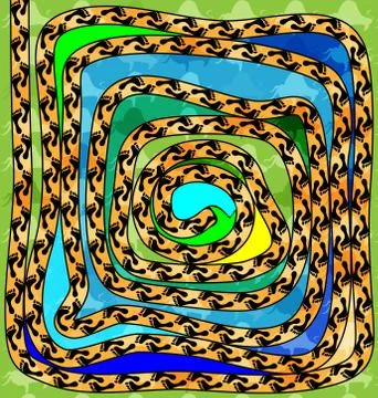 Abstract colored background image of spiral footprint Stock Illustration