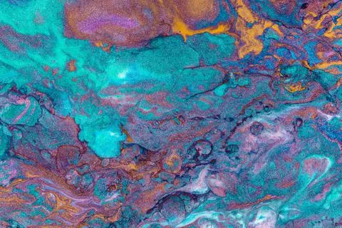 Abstract colored background from liquid flowing paints Stock Illustration