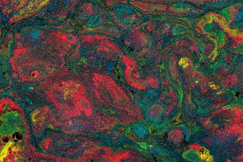 Abstract colored background from liquid flowing paints Stock Illustration