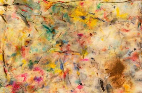 Abstract colored background made with a painter rug. Warm tones. Foto stock