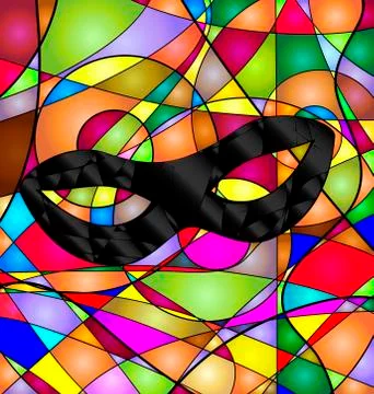Abstract colored background with mask Stock Illustration