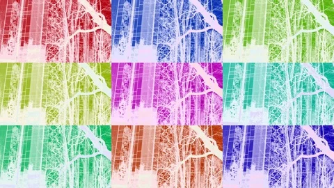 Abstract Colored Background With Skyscraper At Various Color Filters Stock Footage 91251543