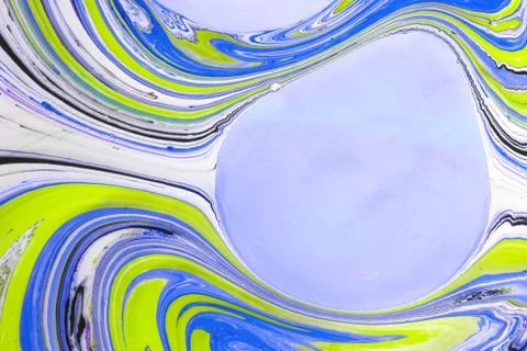 Abstract colored background. Stains of paint on the water. Ebru art, marbled Stock Photos