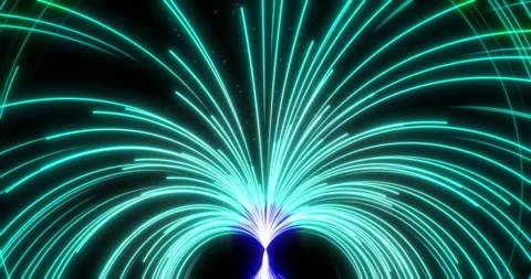 Abstract colored background of swirling lines on a black background 2 Stock Footage 305502134