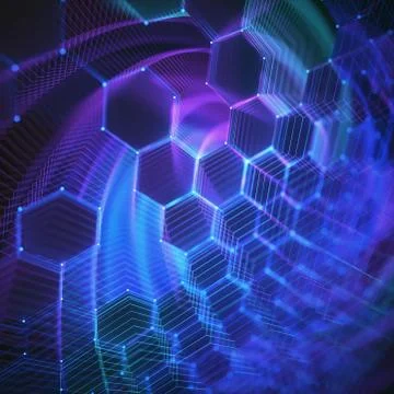 Abstract Colored Background Technology Connection Stock Illustration