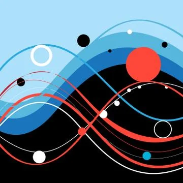 Abstract colored background with wavy elements Illustrazione stock