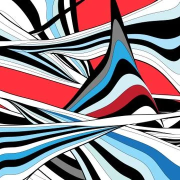 Abstract colored background with wavy elements Stock Illustration