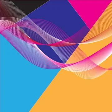Abstract colored background with wavy elements Stock Illustration