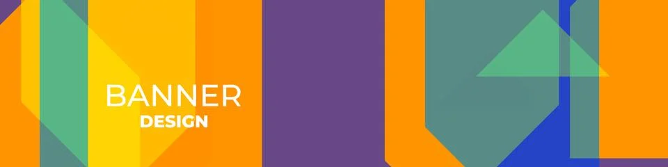 Abstract colored banner with geometric objects. Vector abstract business Stock Illustration