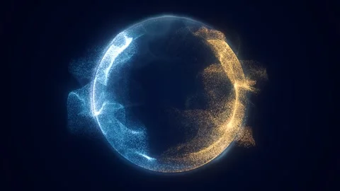 Abstract colored bright glowing background with a sphere core atom energy b.. Stock Footage 277810502