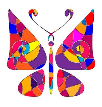 Abstract colored butterfly Stock Illustration