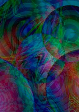 Abstract colored circles in colored mosaic assembled from bricks Stock Illustration