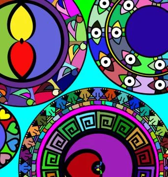 Abstract colored circles Stock Illustration