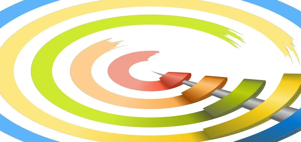 Abstract colored circular stripes background Stock Illustration