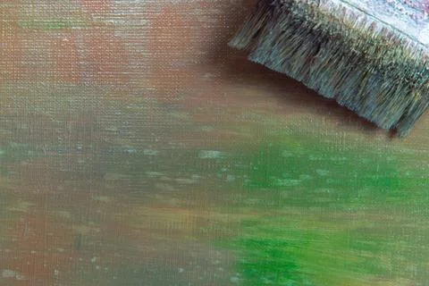 Abstract colored creative background - rough linen canvas unevenly covered wi Foto stock