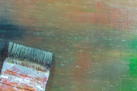 Abstract colored creative background - rough linen canvas unevenly covered wi Stock Photos