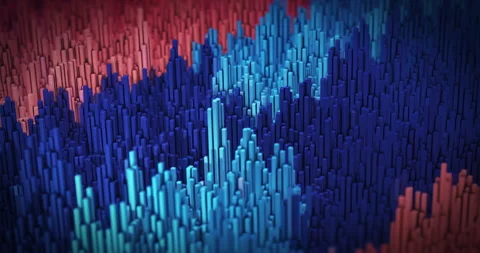 Abstract colored cubes in rows moving up and down background Stock Footage 305771604
