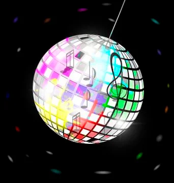 Abstract colored disco ball Illustrazione stock