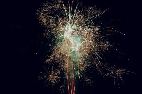 Abstract colored firework background with free space for text 写真素材