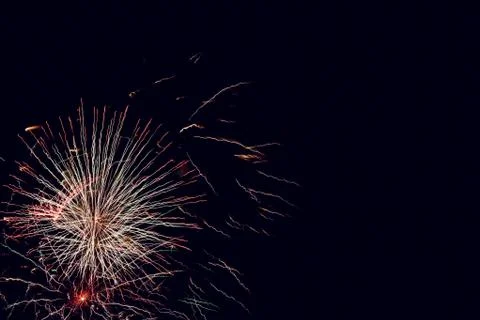 Abstract colored firework background with free space for text 写真素材