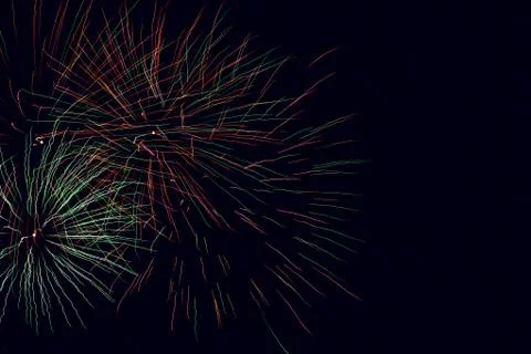 Abstract colored firework background with free space for text Foto stock