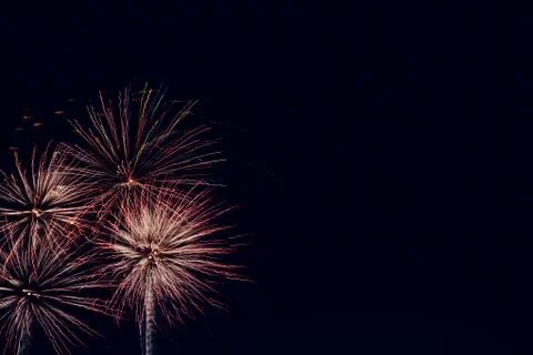 Abstract colored firework background with free space for text Foto stock