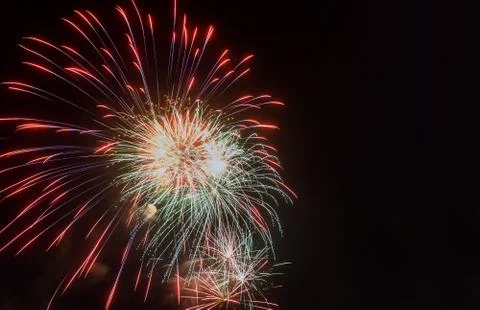 Abstract colored firework background with free space Foto stock