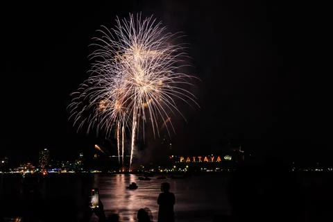 Abstract colored firework background light up the sky with dazzling display Stock Photos