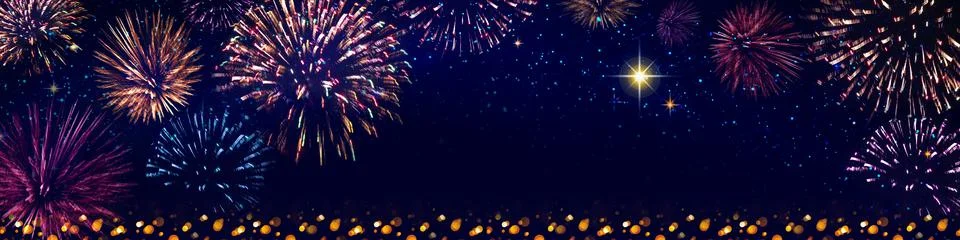 Abstract colored firework background . New Year background. 스톡 일러스트