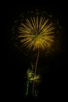 Abstract colored firework background,Fireworks light up the sky Foto stock
